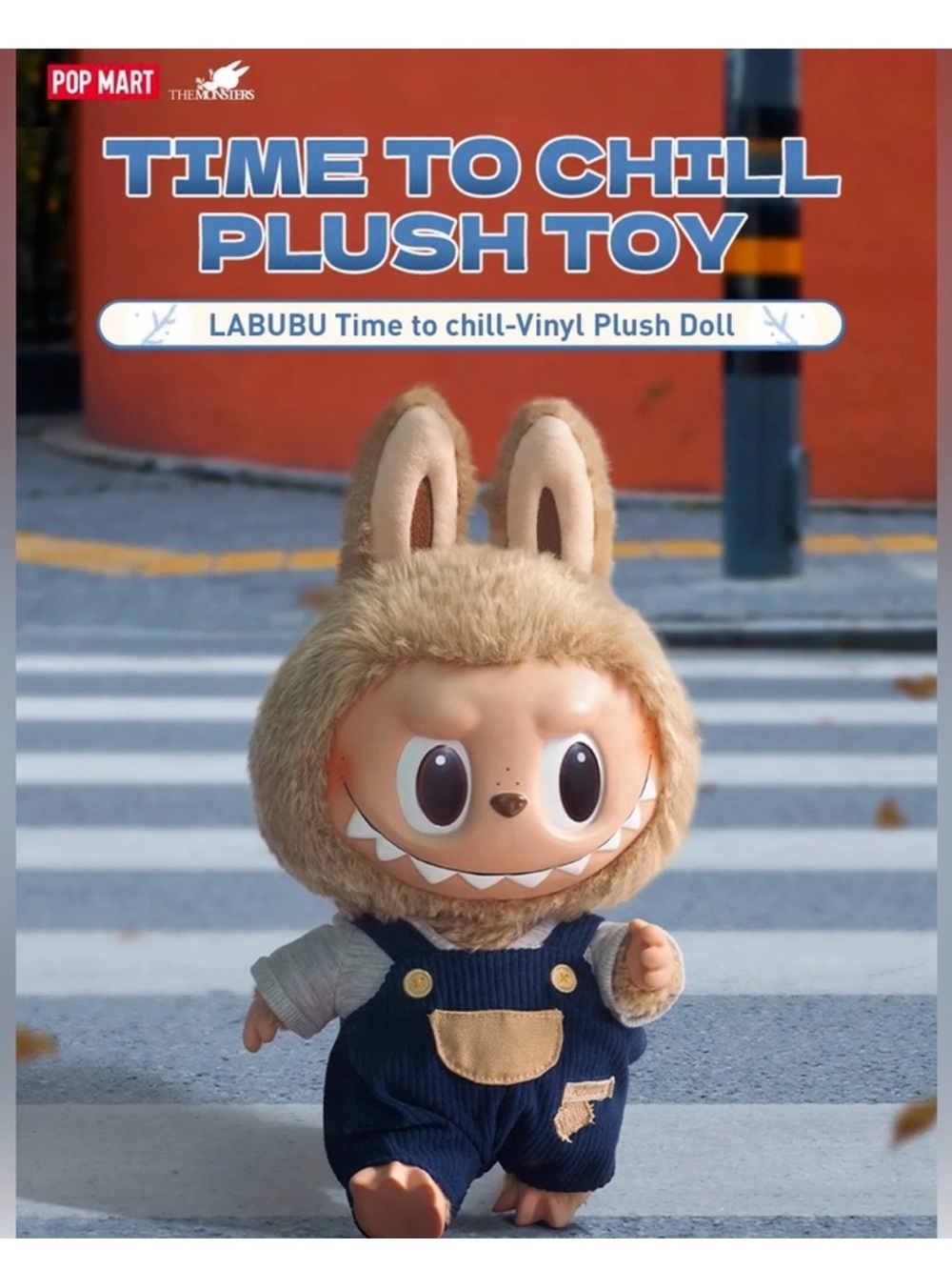 POP MART Labubu Time to Chill Plush Doll - Brown & Navy